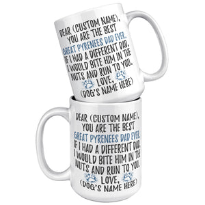 Personalized Great Pyrenees Dog Dad Coffee Mug, Great Pyrenees Owner Men Gifts