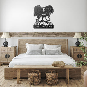 Personalized Papillon Metal Sign, Dog Owner Wall Art, Memorial Gift