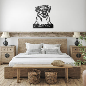 Personalized Puggle Metal Sign, Dog Owner Wall Art, Memorial Gift