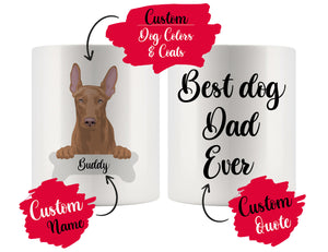Personalized Pharaoh Hound Dog Mom Dad Mug, Best Dog Owner Gift