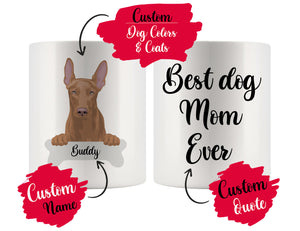 Personalized Pharaoh Hound Dog Mom Dad Mug, Best Dog Owner Gift