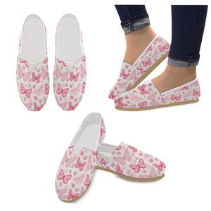 Pink Butterfly Casual Canvas Women's Shoes - Freedom Look