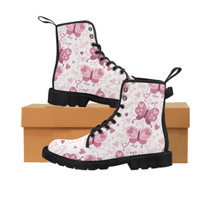 Pink Love Butterfly Canvas Women's Boots - Freedom Look