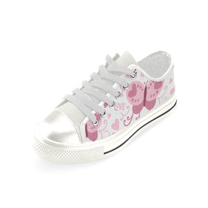 High & Low Top Canvas Women's Shoes - Pink Butterfly With Hearts - Freedom Look