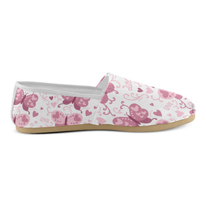 Pink Love Butterfly Casual Canvas Women's Shoes - Freedom Look