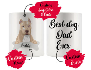 Personalized Pitbull Dog Mom Dad Mug, Best Dog Owner Gift