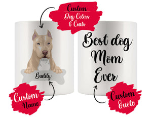 Personalized Pitbull Dog Mom Dad Mug, Best Dog Owner Gift