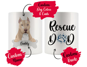 Personalized Pitbull Dog Rescue Mom Dad Mug, Best Dog Owner Gift