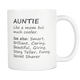 Aunt Definition Mug - Worlds Greatest Auntie - Sweetest Aunt Mug - Aunt Meaning Mug - Great Gift For Your Aunt - Freedom Look
