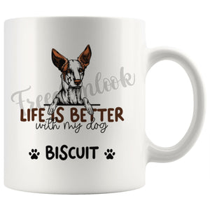 Personalized Podenco Dog Mom Dad Mug, Custom Dog's Name Gift