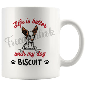 Personalized Podenco Dog Mom Dad Mug, Custom Dog's Name Gift