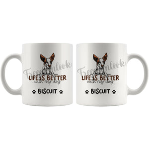 Personalized Podenco Dog Mom Dad Mug, Custom Dog's Name Gift