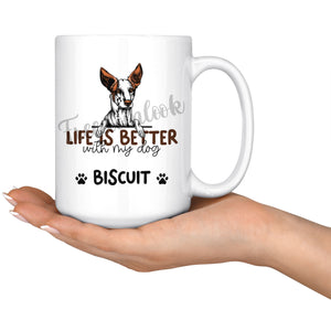 Personalized Podenco Dog Mom Dad Mug, Custom Dog's Name Gift