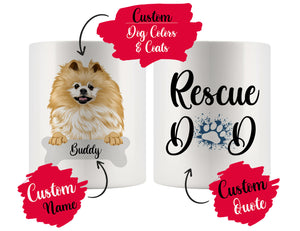 Personalized Pomeranian Dog Rescue Mom Dad Mug, Best Dog Owner Gift