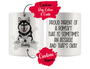 Personalized Pomsky Dog Mom Dad Mug, Funny Dog Owner Gift