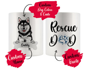 Personalized Pomsky Dog Rescue Mom Dad Mug, Best Dog Owner Gift