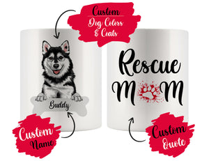 Personalized Pomsky Dog Rescue Mom Dad Mug, Best Dog Owner Gift