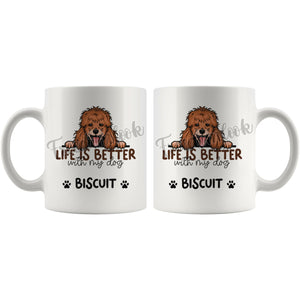 Personalized Poodle Dog Mom Dad Mug, Custom Dog's Name Gift