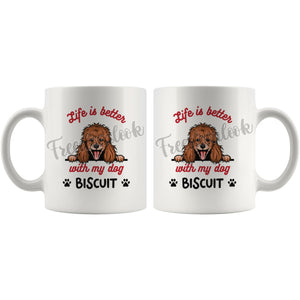Personalized Poodle Dog Mom Dad Mug, Custom Dog's Name Gift