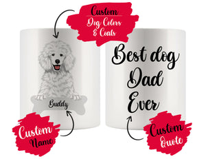 Personalized Poodle Dog Mom Dad Mug, Best Dog Owner Gift