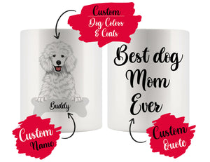 Personalized Poodle Dog Mom Dad Mug, Best Dog Owner Gift