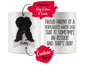 Personalized Portuguese Water Dog Dog Mom Dad Mug, Funny Dog Owner Gift