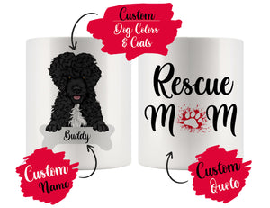 Personalized Portuguese Water Dog Dog Rescue Mom Dad Mug, Best Dog Owner Gift
