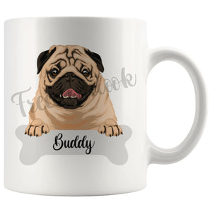 Personalized Pug Dog Mom Dad Mug, Funny Dog Owner Gift