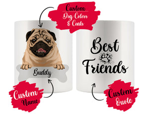 Personalized Pug Dog Rescue Mom Dad Mug, Best Dog Owner Gift