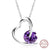 Purple Heart Pendant Necklace - 925 Sterling Silver - Freedom Look
