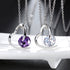 Purple Heart Pendant Necklace - 925 Sterling Silver