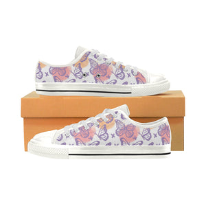 High & Low Top Canvas Women's Shoes - Purple Butterflies - Freedom Look
