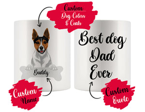 Personalized Rat Terrier Dog Mom Dad Mug, Best Dog Owner Gift