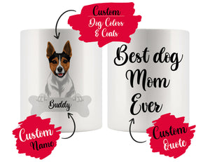 Personalized Rat Terrier Dog Mom Dad Mug, Best Dog Owner Gift