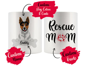 Personalized Rat Terrier Dog Rescue Mom Dad Mug, Best Dog Owner Gift