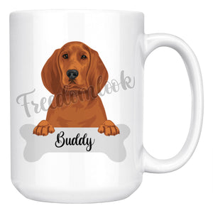 Personalized Redbone Coonhound Dog Mom Dad Mug, Funny Dog Owner Gift