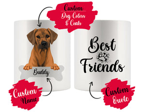 Personalized Rhodesian Ridgeback Dog Rescue Mom Dad Mug, Best Dog Owner Gift