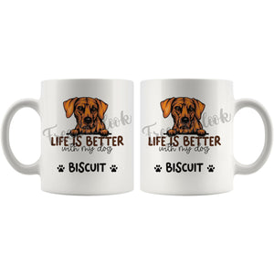 Personalized Rhodesian Ridgeback Dog Mom Dad Mug, Custom Dog's Name Gift
