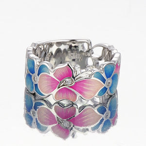 Unique Colorful Butterfly Flower Ring - Freedom Look