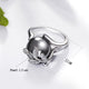 Trendy Rose Gold Ring with Gray Pearl & Leaf - Freedom Look