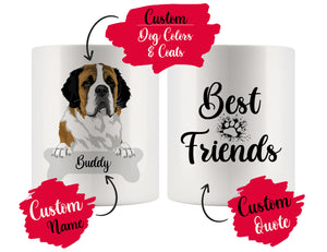 Personalized Saint Bernard Dog Rescue Mom Dad Mug, Best Dog Owner Gift