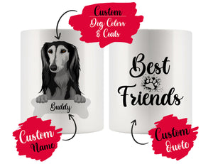 Personalized Saluki Dog Rescue Mom Dad Mug, Best Dog Owner Gift