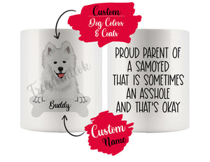 Personalized Samoyed Dog Mom Dad Mug, Funny Dog Owner Gift