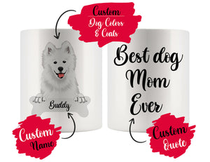 Personalized Samoyed Dog Mom Dad Mug, Best Dog Owner Gift