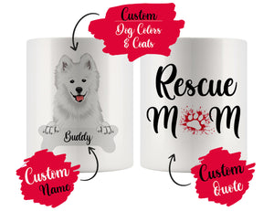 Personalized Samoyed Dog Rescue Mom Dad Mug, Best Dog Owner Gift