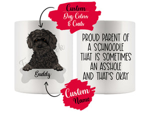 Personalized Schnoodle Dog Mom Dad Mug, Funny Dog Owner Gift