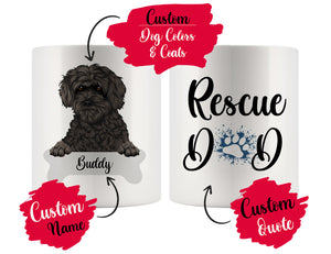 Personalized Schnoodle Dog Rescue Mom Dad Mug, Best Dog Owner Gift