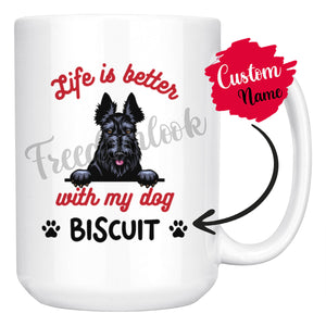 Personalized Scottish Terrier Dog Mom Dad Mug, Custom Dog's Name Gift