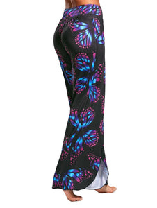 Unique! Butterfly Print High Split Pants - Freedom Look