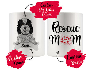Personalized Sheepadoodle Dog Rescue Mom Dad Mug, Best Dog Owner Gift